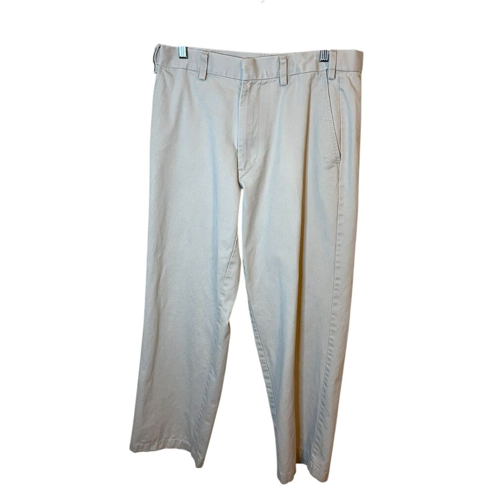 Nautica Mens 36x32 Khaki Stretch Chino Deck Pants Classic Fit